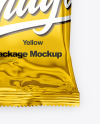 Glossy Metallic Snack Package Mockup