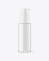 Clear Glass Cosmetic Bottle with Pump Mockup Clear Glass Cosmetic Bottle with Pump Mockup