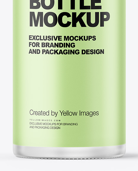 Frosted Glass Cosmetic Bottle with Pump Mockup Frosted Glass Cosmetic Bottle with Pump Mockup