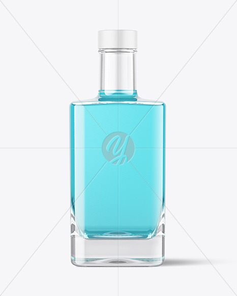 Clear Glass Liquor Bottle Mockup