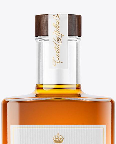 Clear Glass Whisky Bottle Mockup