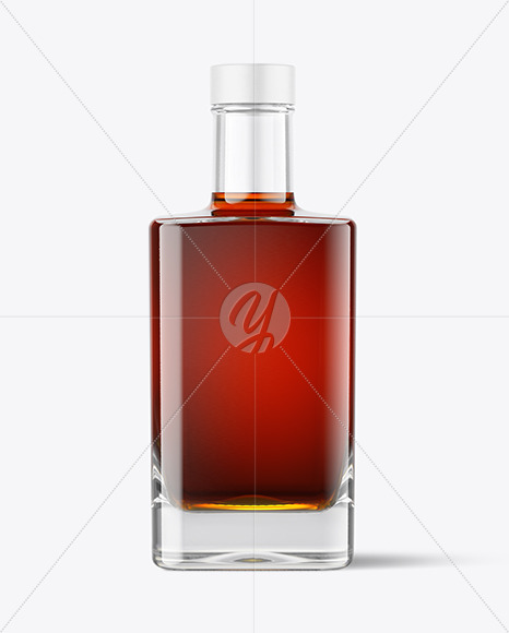 Clear Glass Cognac Bottle Mockup