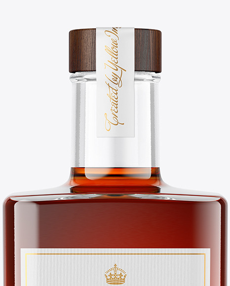 Clear Glass Cognac Bottle Mockup