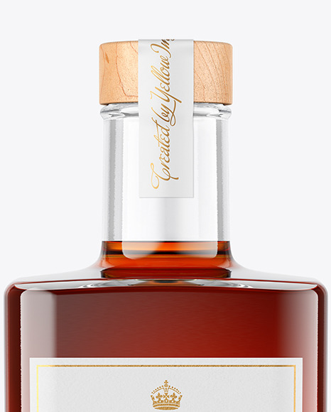 Clear Glass Cognac Bottle Mockup