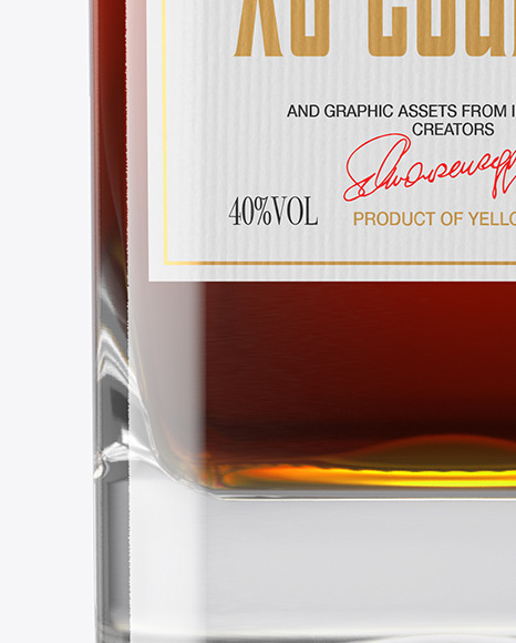 Clear Glass Cognac Bottle Mockup