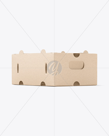 Kraft Paper Corrugated Cardboard Box Mockup