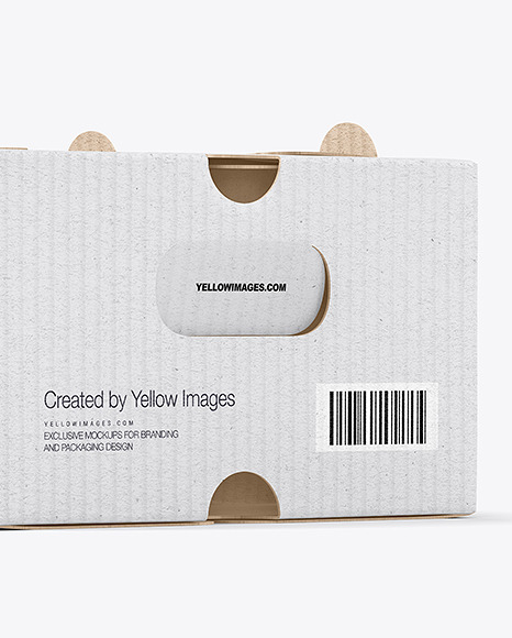 Kraft Paper Corrugated Cardboard Box Mockup