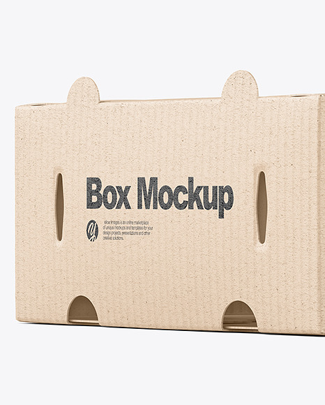 Kraft Paper Corrugated Cardboard Box Mockup