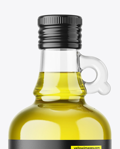 Clear Glass Olive Oil Bottle Mockup