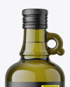 Green Glass Olive Oil Bottle Mockup