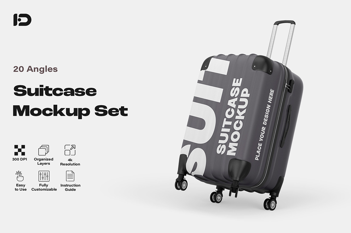Travel Suitcase Mockup Set Travel Suitcase Mockup Set
