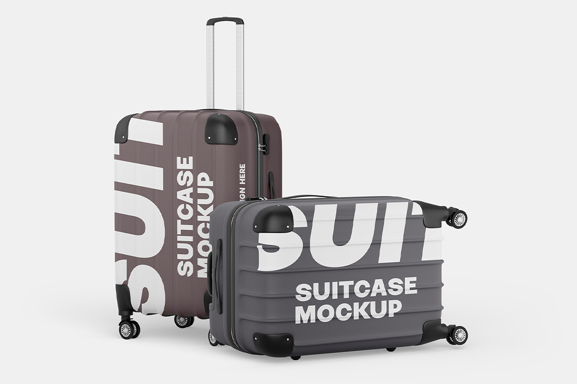 Travel Suitcase Mockup Set Travel Suitcase Mockup Set