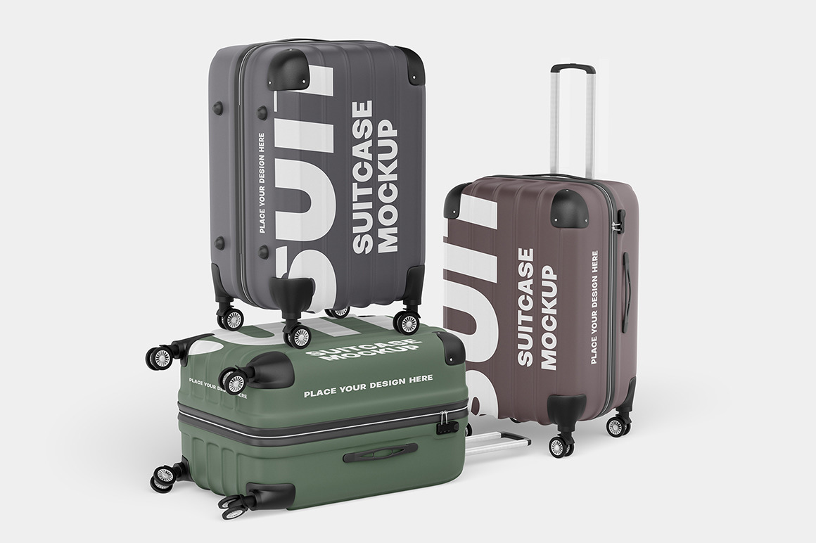 Travel Suitcase Mockup Set Travel Suitcase Mockup Set