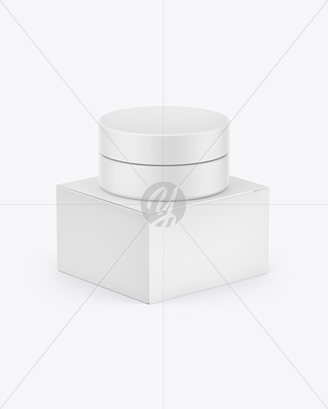 Matte Jar W/ Paper Box Mockup