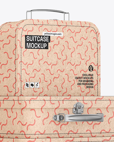 Kraft Suitcases Stack Mockup