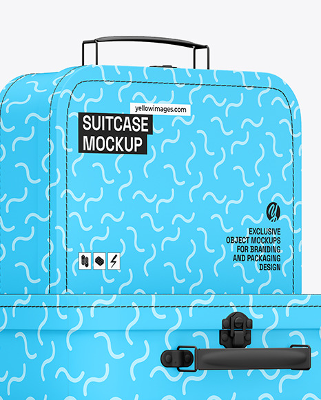 Paper Suitcases Stack Mockup