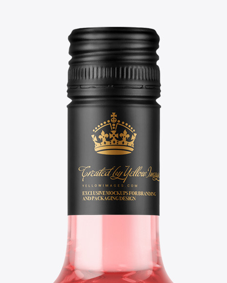 Clear Glass Pink Wine Bottle Mockup