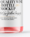 Clear Glass Pink Wine Bottle Mockup