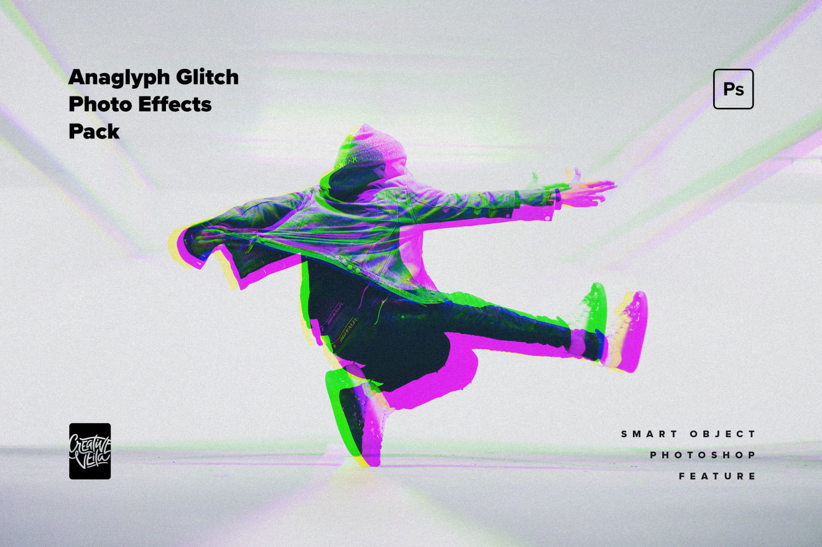 Anaglyph Glitch Photo Effects Pack