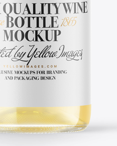 Clear Glass White Wine Bottle Mockup Clear Glass White Wine Bottle Mockup