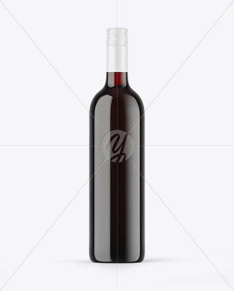 Antique Green Glass Red Wine Bottle Mockup