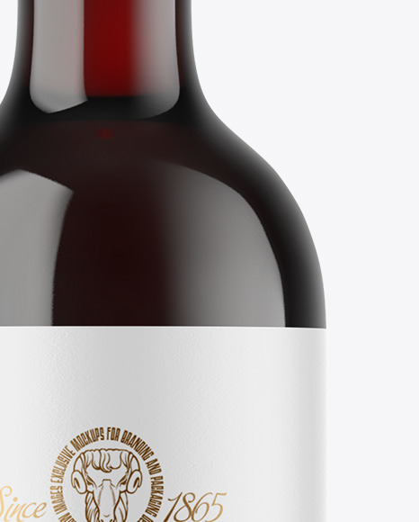 Antique Green Glass Red Wine Bottle Mockup