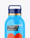 Glossy Thermos Bottle Mockup