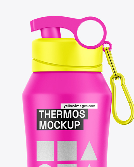 Matte Thermos Bottle Mockup