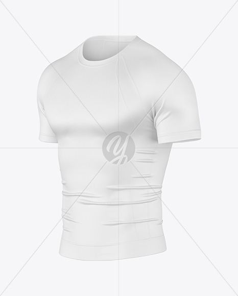 Men’s Compression T-Shirt Mockup - Half Side View