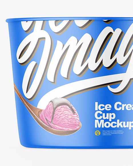 Matte Plastic Ice Cream Cup Mockup