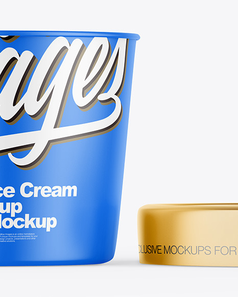 Matte Plastic Ice Cream Cup Mockup