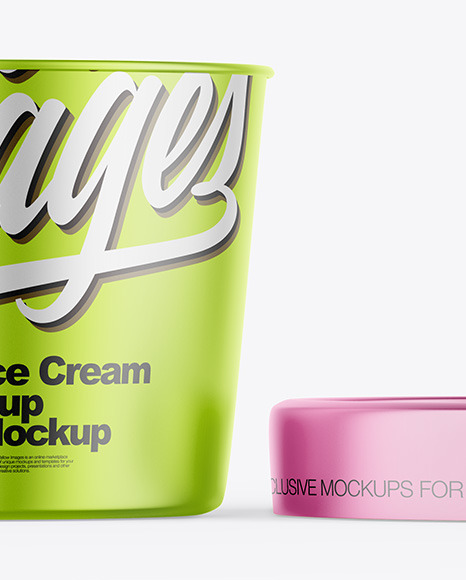 Matte Metallic Ice Cream Cup Mockup