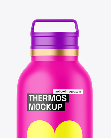 Matte Thermos Bottle Mockup