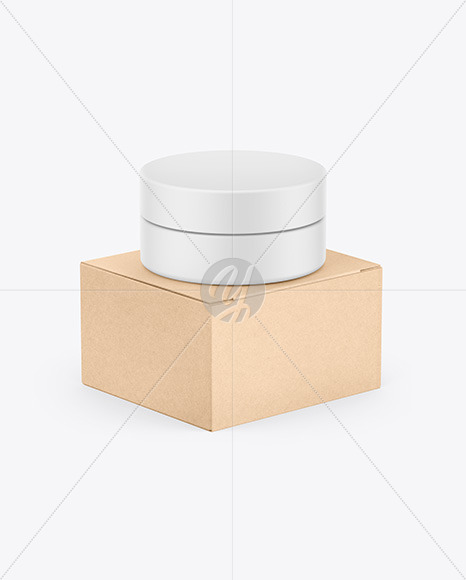 Matte Jar W/ Kraft Box Mockup