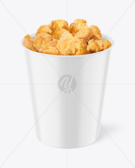 Matte Bucket With Chicken Mockup