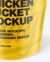 Matte Bucket With Chicken Mockup