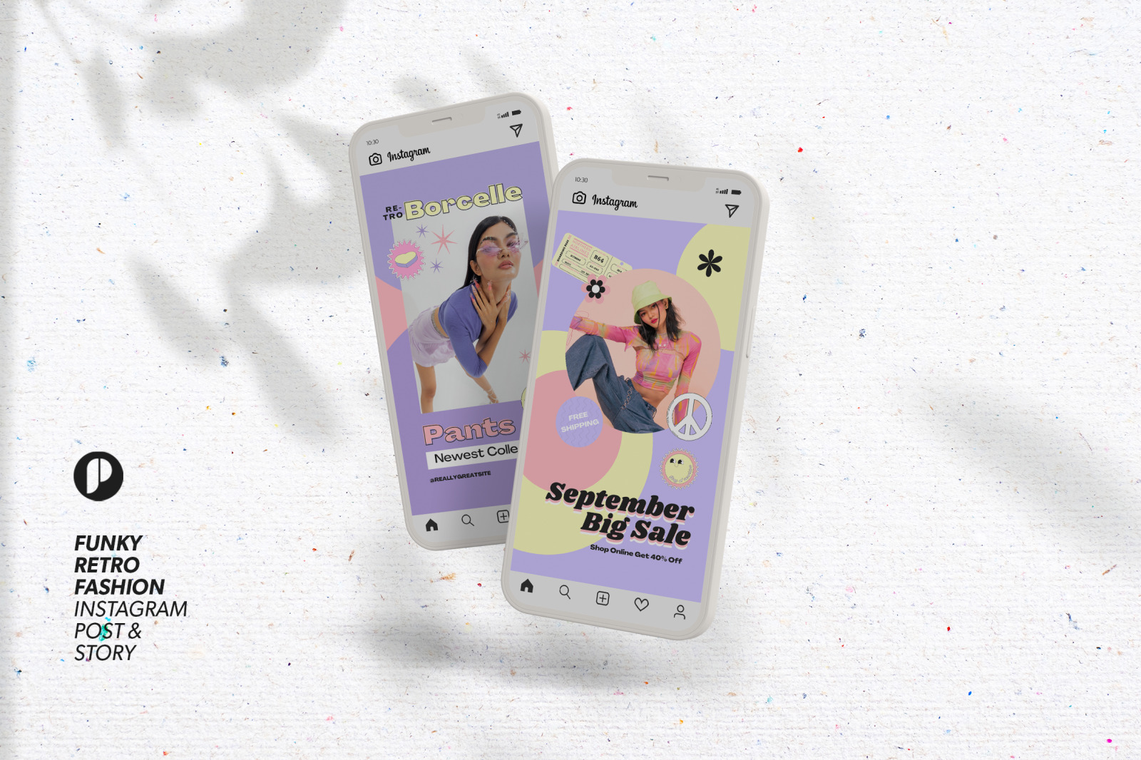 Lilac Bright Funky Retro Fashion Promotion Instagram Template Lilac Bright Funky Retro Fashion Promotion Instagram Template
