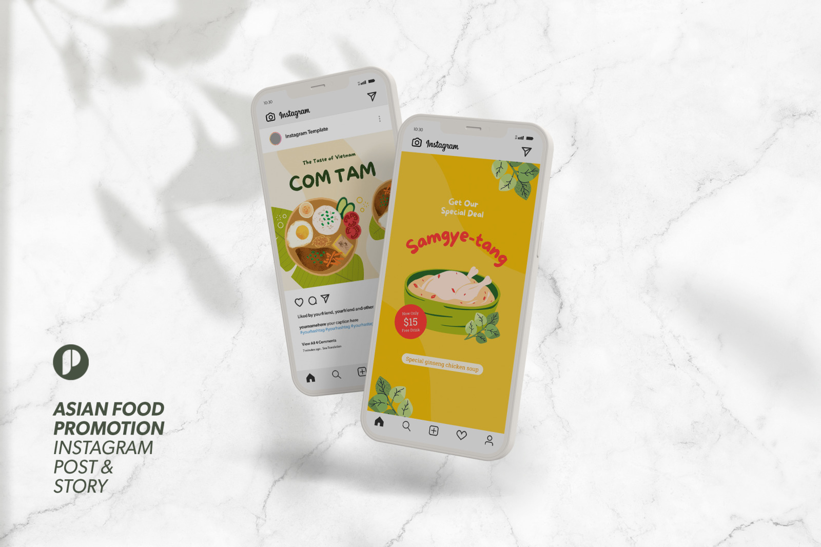 Greenish Illustrative Asian Food Promotion Instagram