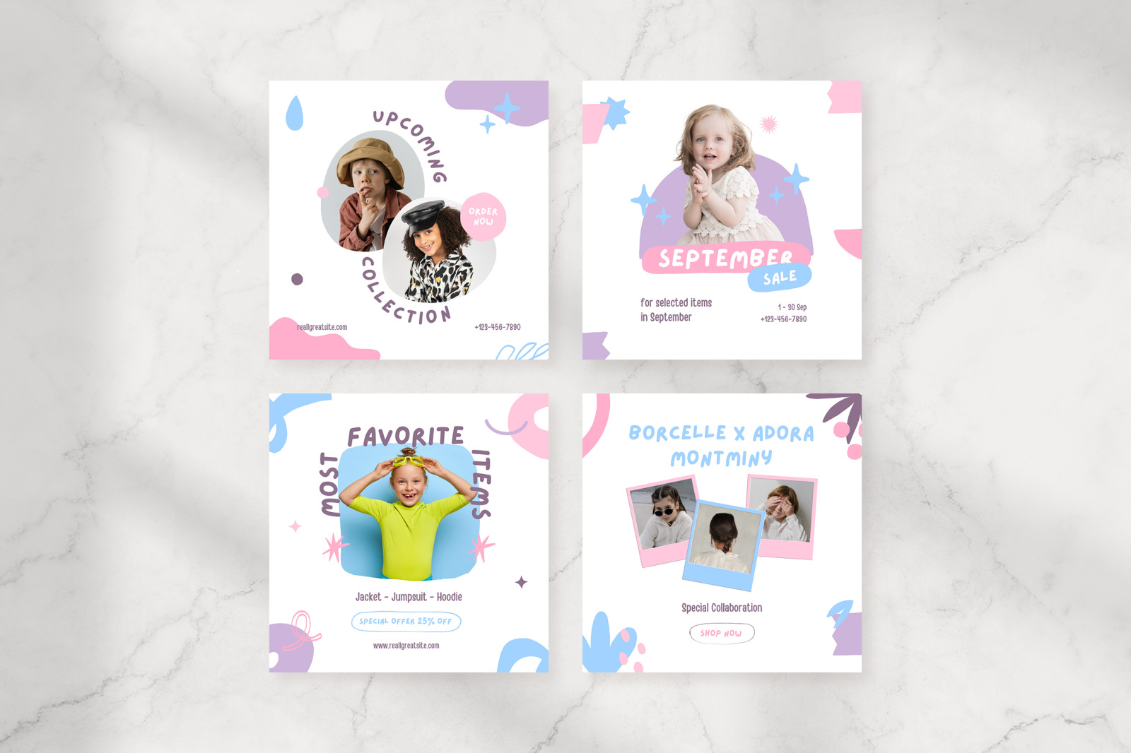 White Playful Kids Fashion Promotion Instagram Template