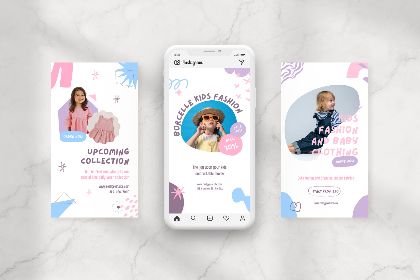 White Playful Kids Fashion Promotion Instagram Template