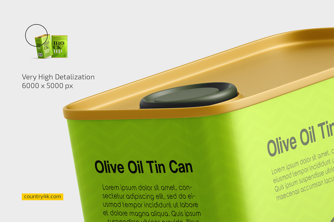 Olive Oil Tin Can Mockup Set Olive Oil Tin Can Mockup Set