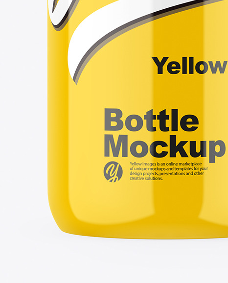 Glossy Plastic Bottle Mockup