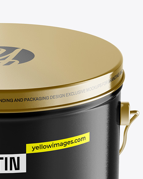 Glossy Popcorn Tin Bucket Mockup