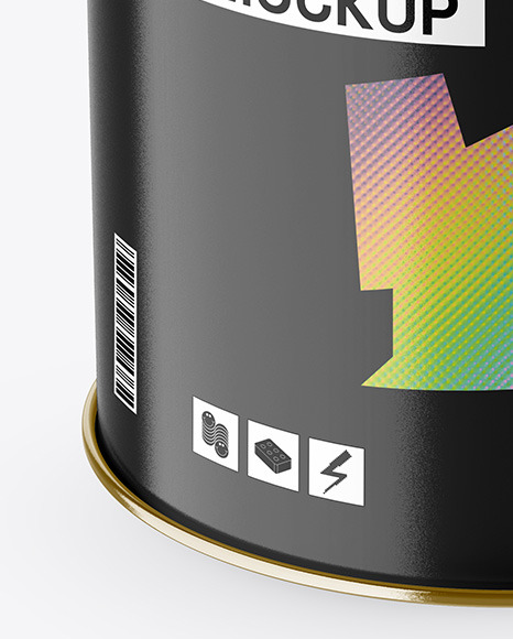 Glossy Popcorn Tin Bucket Mockup