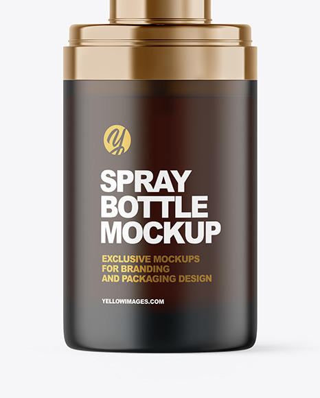 Frosted Amber Spray Bottle Mockup