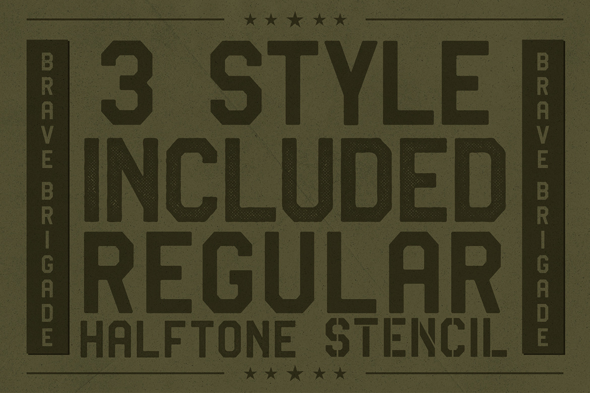 Brave Brigade - Tactical Display Font Brave Brigade - Tactical Display Font