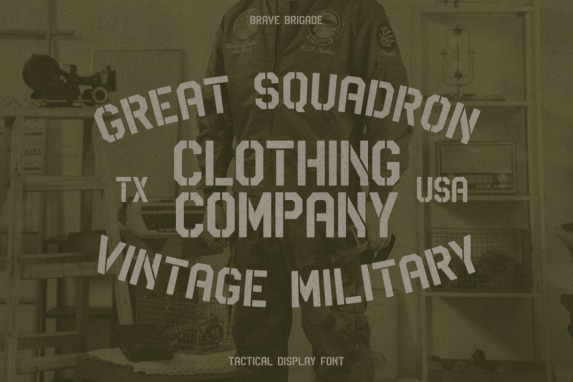 Brave Brigade - Tactical Display Font Brave Brigade - Tactical Display Font