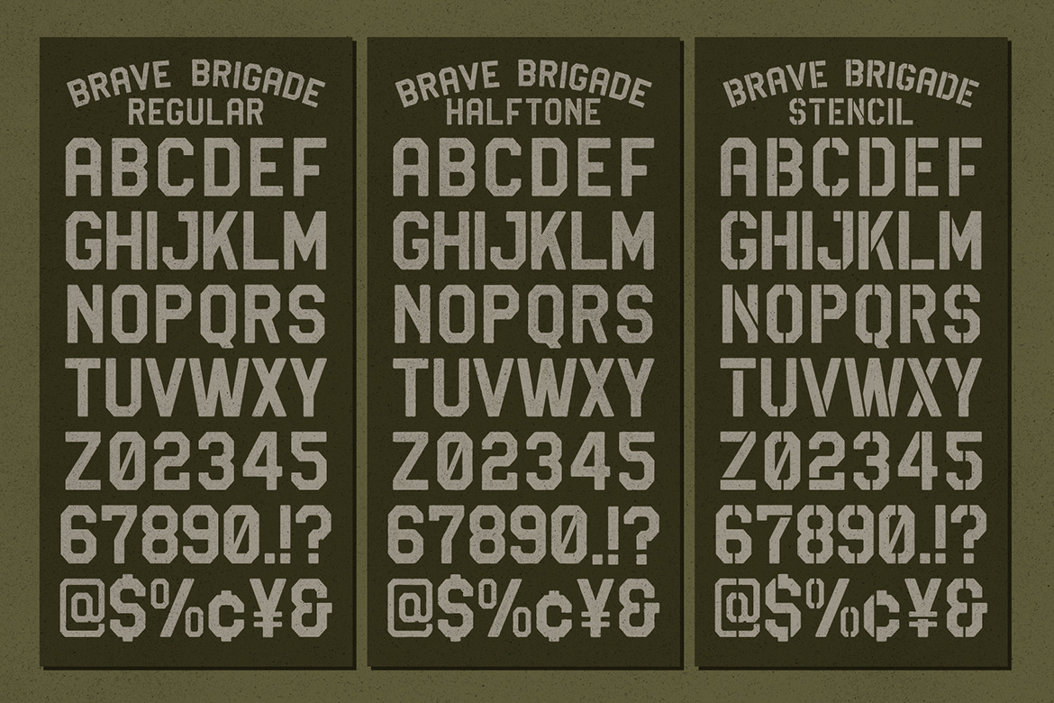 Brave Brigade - Tactical Display Font Brave Brigade - Tactical Display Font