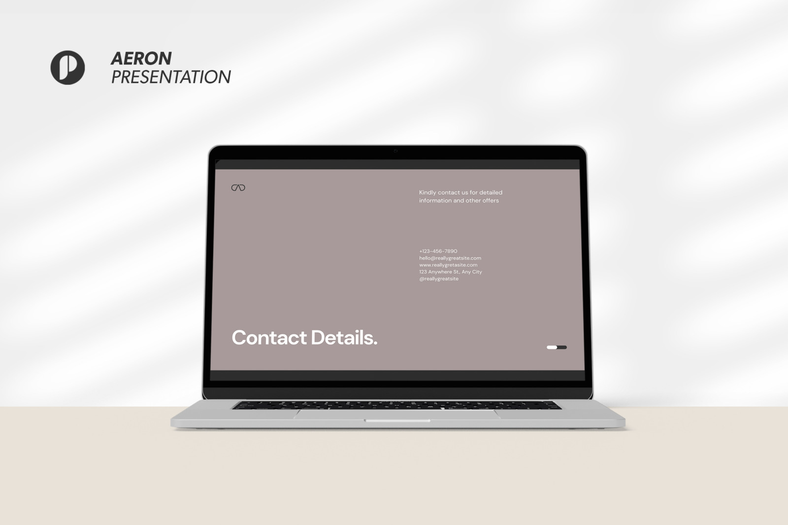 Aeron – White Minimalist Modern Pitch Deck Presentation Canva Template