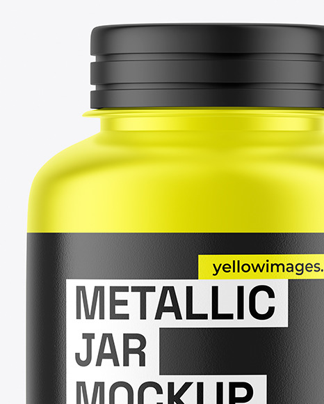 Metallized Plastic Jar Mockup